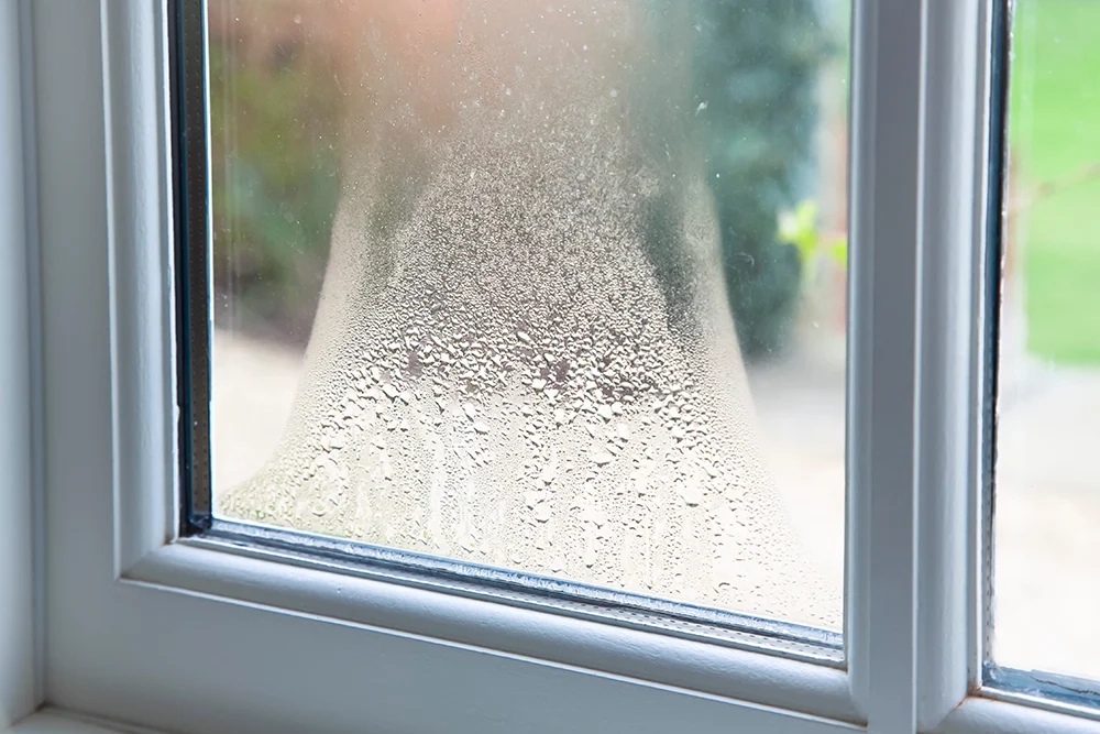 A window with a lot of dirt on it