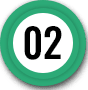 A green and black circle with numbers 0 2 in it.