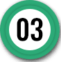 A green circle with the number three in it.