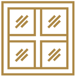 A square with four squares in the middle of it.