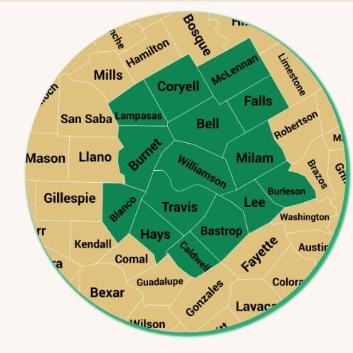 A map of the city of san saba, texas.