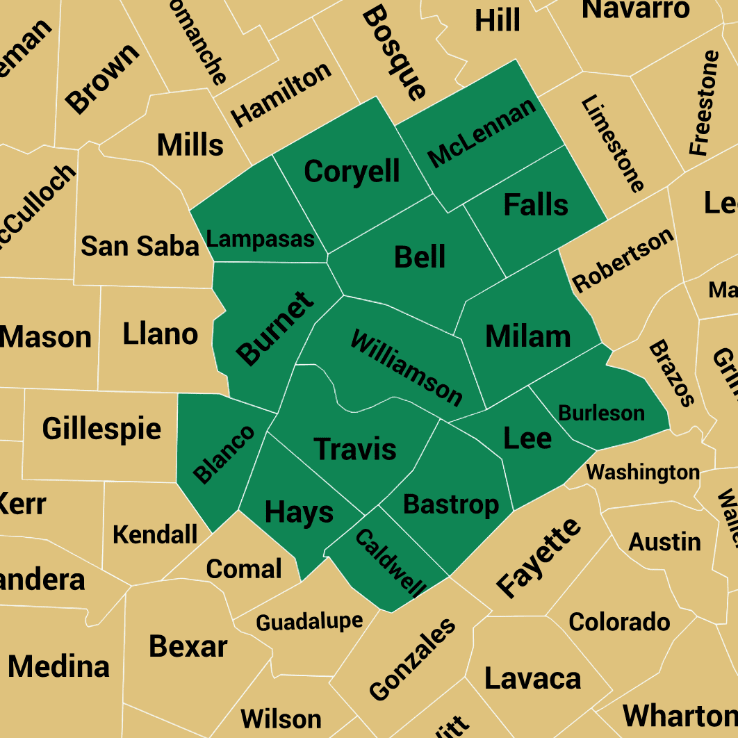 A map of the city of dallas with all its counties labeled.